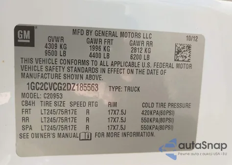 2013 Chevrolet Silverado 2500Hd Work Truck from USA, damaged, VIN 1GC2CVCG2DZ185563